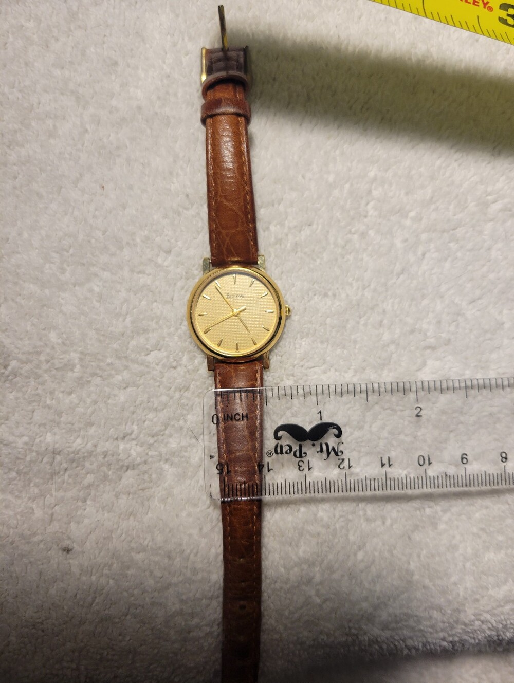 Bulova Men's Quartz Analog Leather Watch - Picture 9 of 10